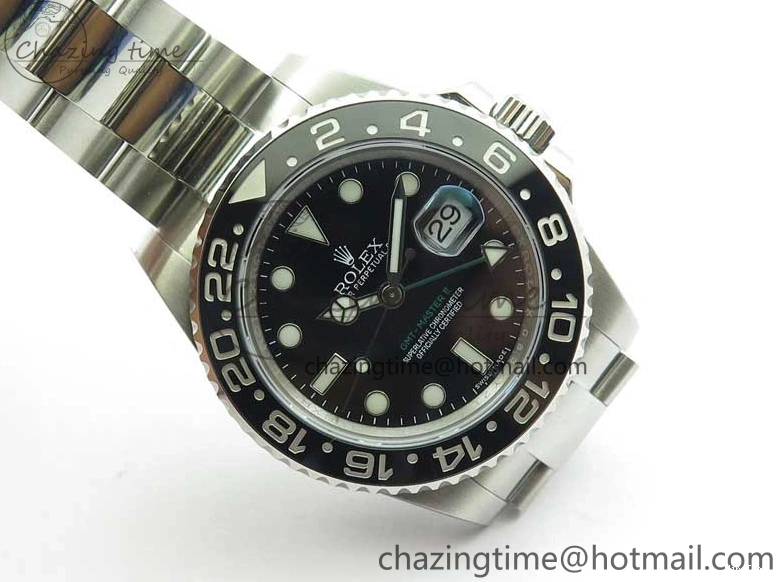 MiroTime 0107 GMT Master II 116710LN Black Ceramic 316L Steel ROF Best Edition Black Dial on SS Bracelet A Sophisticated 2656